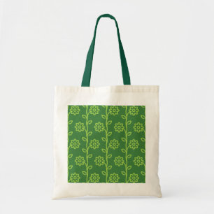Bolsa Tote Padrão de Jardim Flor Verde