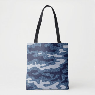 Bolsa Tote Padrão de Jeans Denim Detectados por Camuflagem