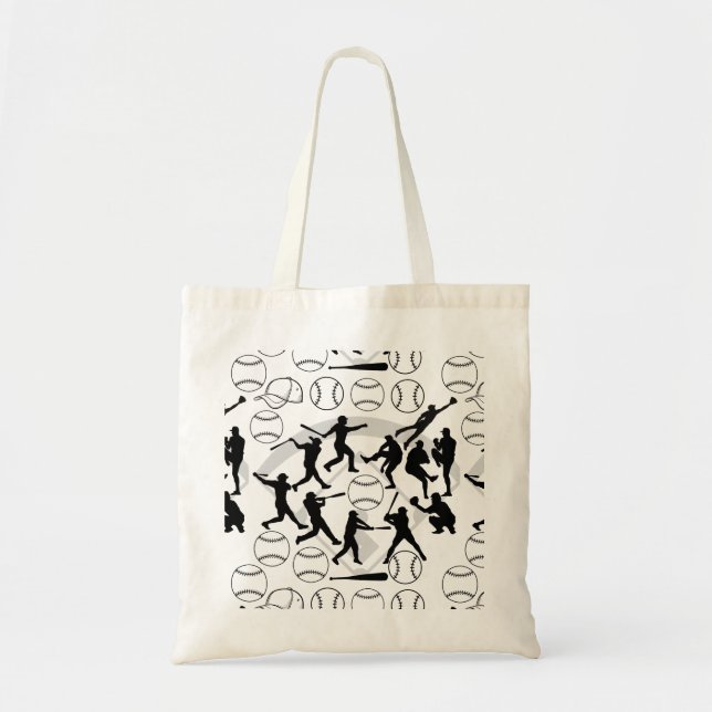 Bolsa Tote Padrão de jogo de beisebol.w (Frente)