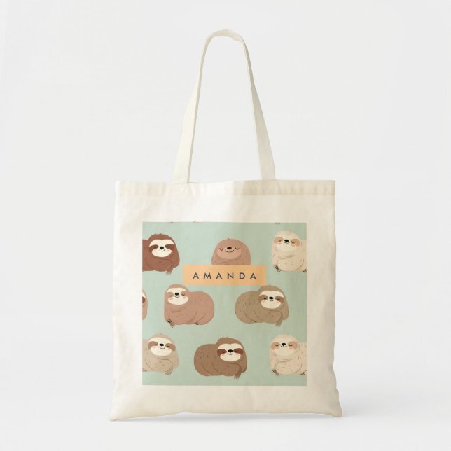 Bolsa Tote Padrão de Largura Adorável de Pastel Personalizado (Frente)