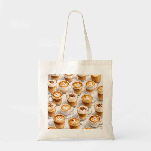 Bolsa Tote Padrão de Latte Cappuccino (Frente)