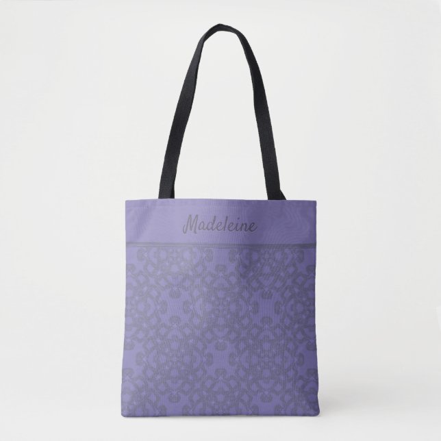 Bolsa Tote Padrão de lavanda personalizado (Frente)