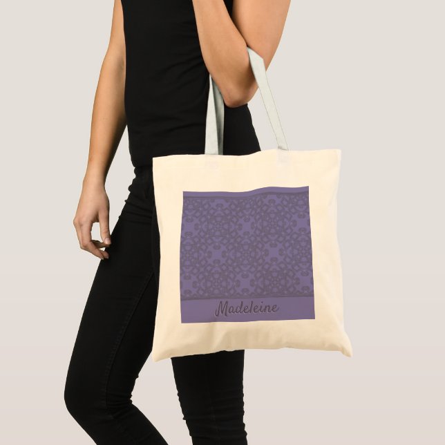 Bolsa Tote Padrão de lavanda personalizado (Frente (produto))