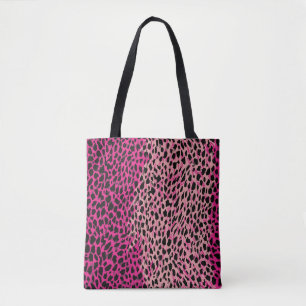 Bolsa Tote Padrão de leopardo rosa, animal têxtil, backgrogue