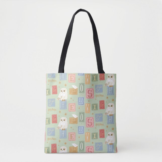 Bolsa Tote Padrão de Letra em Bloco Hedwig Post (Frente)