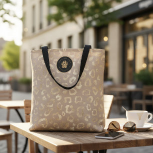 Bolsa Tote Padrão de Leve Glam com Pintas de Leopardo Safari 