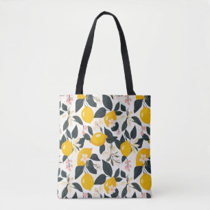 Bolsa Tote Padrão de limão e flecha rosa