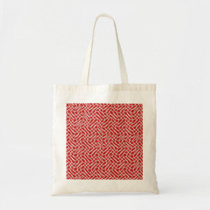 Bolsa Tote Padrão De Linha De Abstrato De Vermelho E Creme