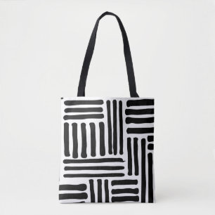 Bolsa Tote Padrão de Linha Geométrica de abstrato