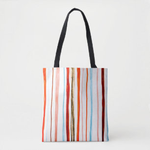 Bolsa Tote Padrão de Linhas Vermelhas. Ilustração de Traç