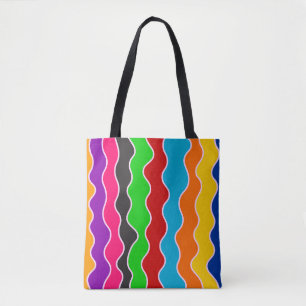 Bolsa Tote Padrão de linhas verticais retrorreflectoras color