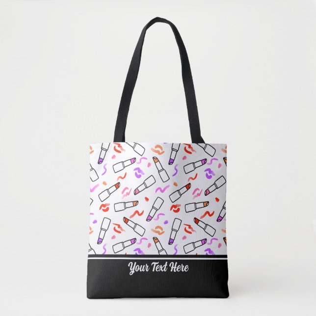 Bolsa Tote Padrão de Lipstick (Frente)