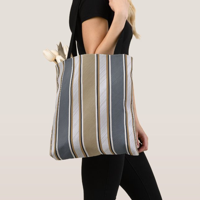 Bolsa Tote Padrão de Listra Elegante e Moderno (Close Up)