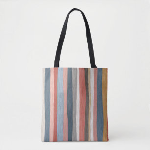 Bolsa Tote Padrão de Listras em Aquarela Vintage