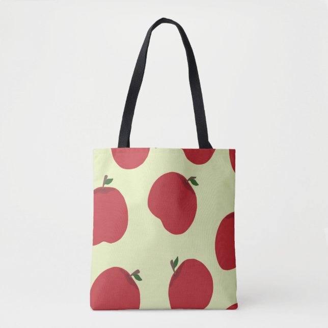 Bolsa Tote padrão de maçã (Frente)