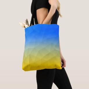 Bolsa Tote Padrão de malha geométrica azul-ucraniano
