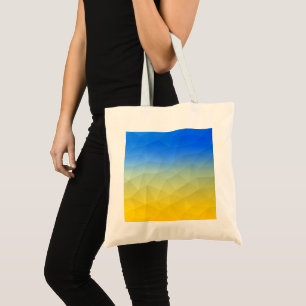 Bolsa Tote Padrão de malha geométrica azul-ucraniano