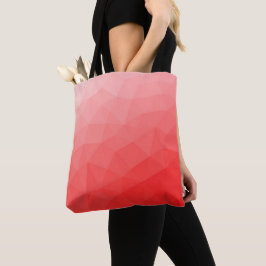 Bolsa Tote Padrão de malha geométrica gradiente vermelho