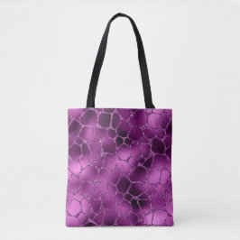 Bolsa Tote Padrão de Manchas de Girafa com Glitter Glam Ombre