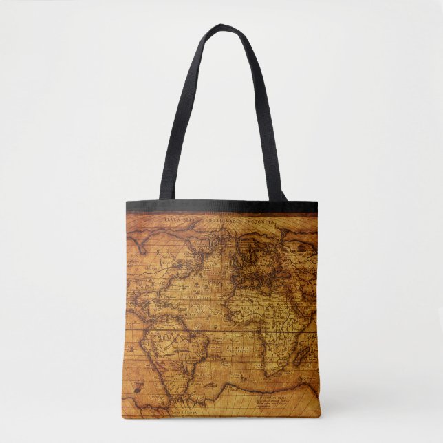 Bolsa Tote Padrão de mapas antigos e vintage (Frente)