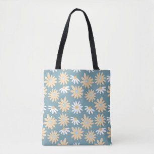 Bolsa Tote Padrão de margarida sem costura em pequena flor se