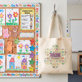 Bolsa Tote Padrão de Matemática de Agradecimento ao Professor