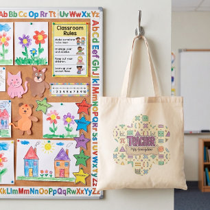 Bolsa Tote Padrão de Matemática de Agradecimento ao Professor