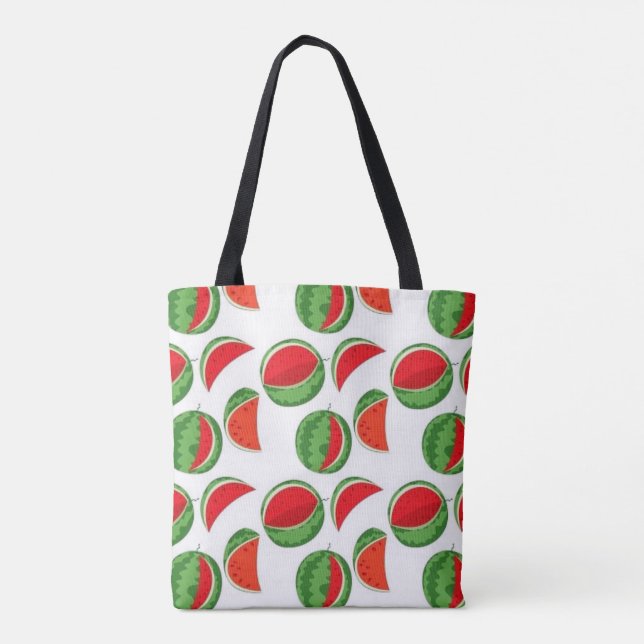 Bolsa Tote Padrão de Melancia Whimsical (Verso)