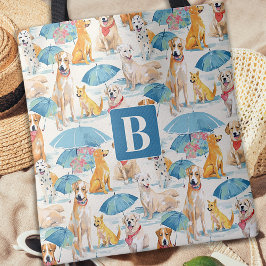 Bolsa Tote Padrão de Monograma Personalizado Colorido de Cães
