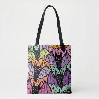 Bolsa Tote Padrão de Morcegos Abstratos Caprichosos de Hallow