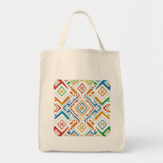 Bolsa Tote Padrão de mosaico geométrico africano vibrante