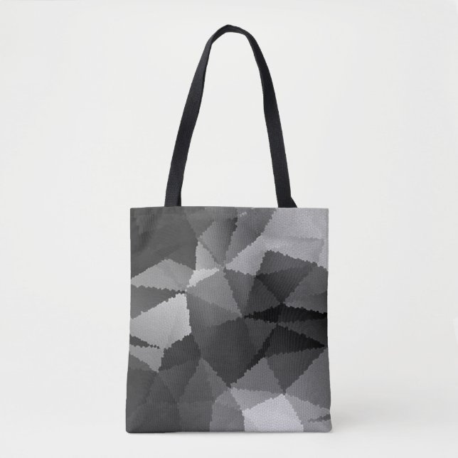 Bolsa Tote Padrão de mosaico preto e branco (Frente)
