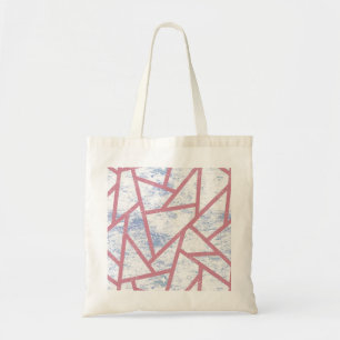 Bolsa Tote Padrão de mosaico rosa e azul