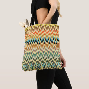 Bolsa Tote Padrão de multicor do Zigzag