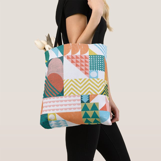 Bolsa Tote Padrão de Mundo de Formas (Criador carregado)