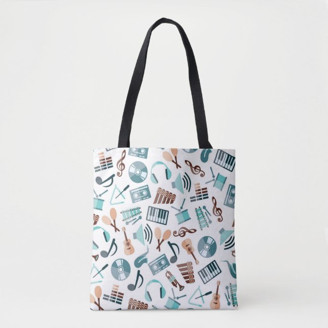 Bolsa Tote Padrão de música (Frente)