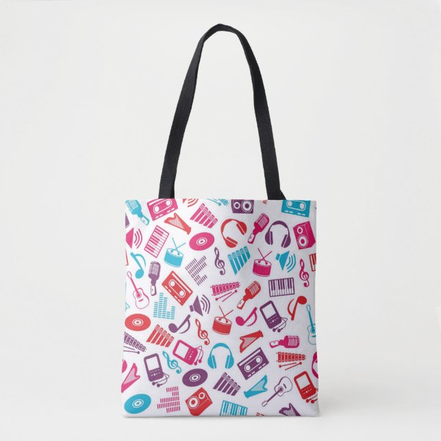 Bolsa Tote Padrão de música (Frente)