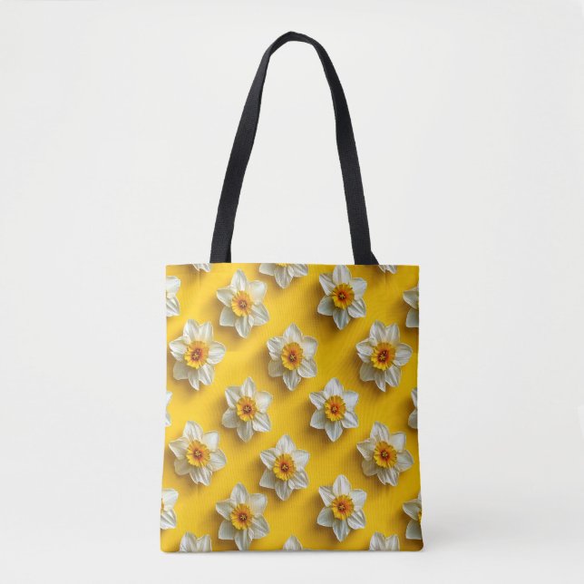 Bolsa Tote Padrão de narcisos (Frente)