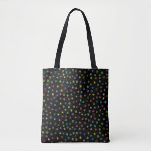 Bolsa Tote Padrão de Natal Estrelas