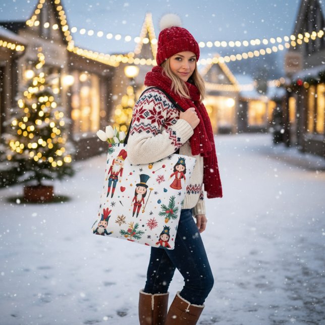 Bolsa Tote Padrão de Natal sem costura do Balé Nutcracker (Criador carregado)