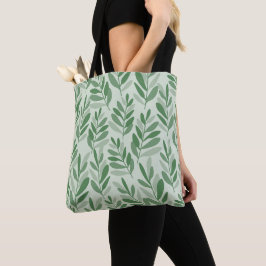 Bolsa Tote Padrão de Natureza Elegante Salvia & Folha de Oliv