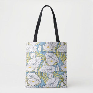 Bolsa Tote Padrão de Nenúfar em Art Nouveau na cor Verde Salv