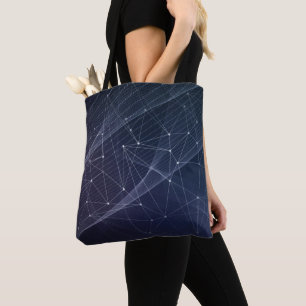 Bolsa Tote Padrão de Onda e Geometria de abstrato