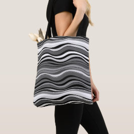 Bolsa Tote Padrão de Ondulações Monocromáticas
