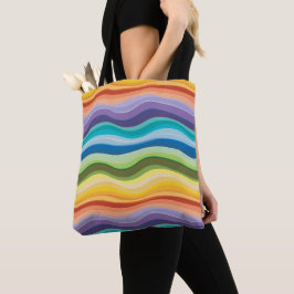 Bolsa Tote Padrão de Ondulações Multicoloridas 2
