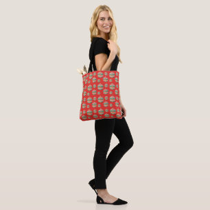 Bolsa Tote Padrão de Ornamento de Natal para Neve Elegante