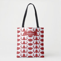 Padrão de Osso de Cachorro Personalizado Vermelho 