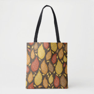 Bolsa Tote padrão de outono uniforme com folhas coloridas