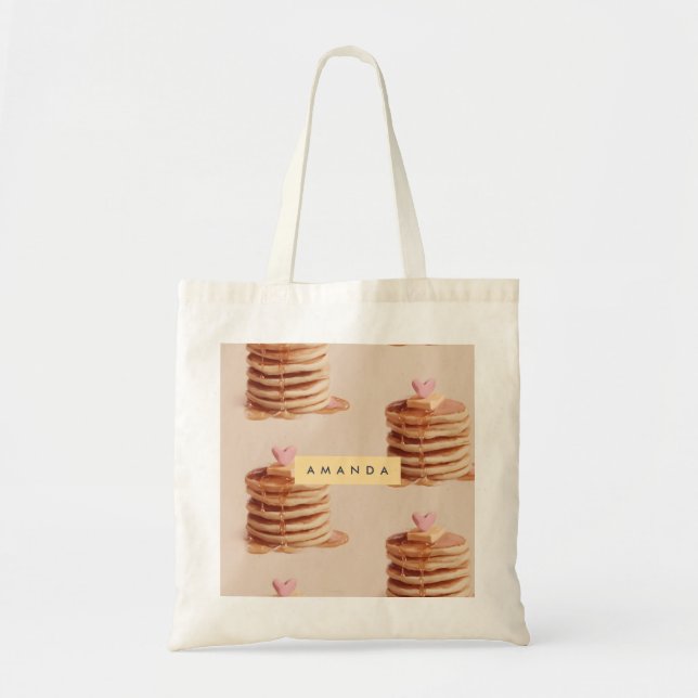 Bolsa Tote Padrão de Pancake Doce Personalizado (Frente)