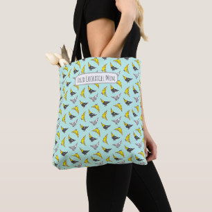 Bolsa Tote Padrão de Papagaio Cacatua Fofo